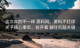这次真的不一样 黑料网、黑料不打烊关于核心事实，拆开看 越往后越关键
