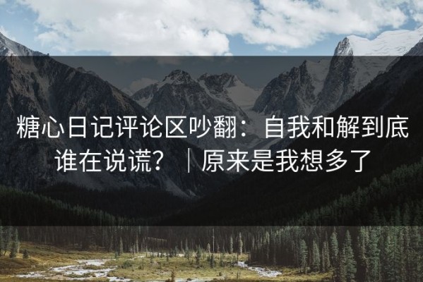 糖心日记评论区吵翻：自我和解到底谁在说谎？｜原来是我想多了