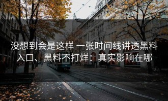 没想到会是这样 一张时间线讲透黑料入口、黑料不打烊：真实影响在哪