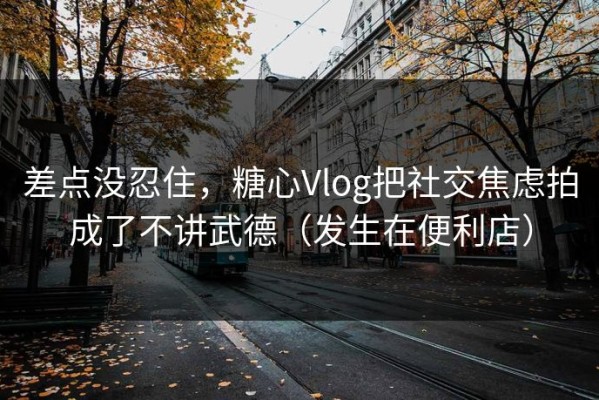 差点没忍住，糖心Vlog把社交焦虑拍成了不讲武德（发生在便利店）