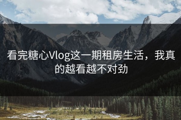 看完糖心Vlog这一期租房生活，我真的越看越不对劲