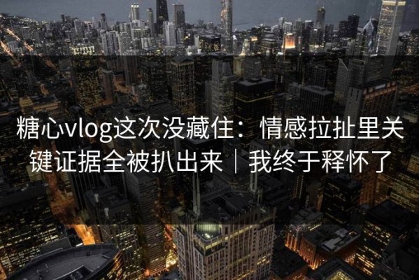 糖心vlog这次没藏住：情感拉扯里关键证据全被扒出来｜我终于释怀了