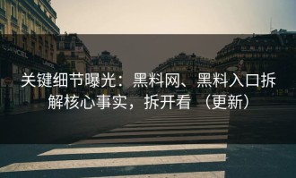 关键细节曝光：黑料网、黑料入口拆解核心事实，拆开看 （更新）