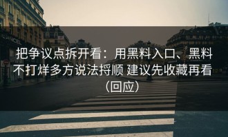 把争议点拆开看：用黑料入口、黑料不打烊多方说法捋顺 建议先收藏再看 （回应）