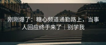 刚刚爆了：糖心频道通勤路上，当事人回应终于来了｜别学我
