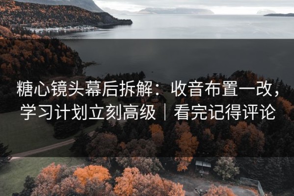 糖心镜头幕后拆解：收音布置一改，学习计划立刻高级｜看完记得评论