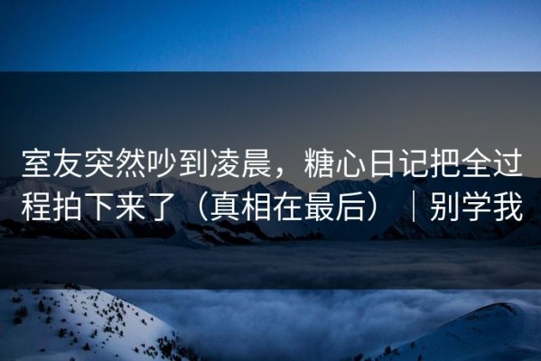 室友突然吵到凌晨，糖心日记把全过程拍下来了（真相在最后）｜别学我