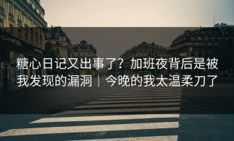 糖心日记又出事了？加班夜背后是被我发现的漏洞｜今晚的我太温柔刀了