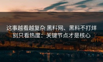 这事越看越复杂 黑料网、黑料不打烊别只看热度：关键节点才是核心