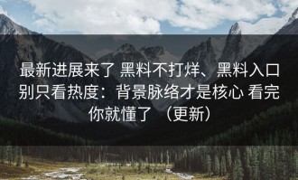 最新进展来了 黑料不打烊、黑料入口别只看热度：背景脉络才是核心 看完你就懂了 （更新）