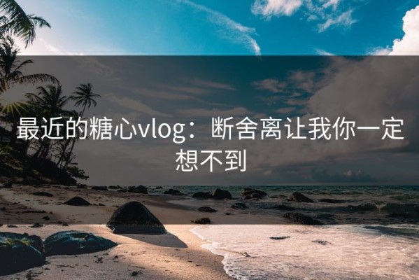 最近的糖心vlog：断舍离让我你一定想不到