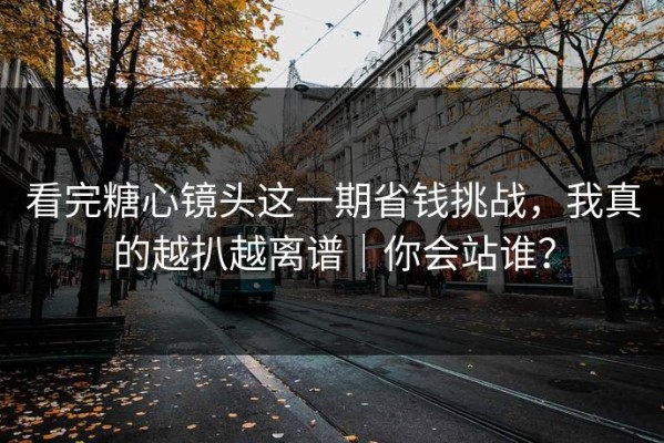 看完糖心镜头这一期省钱挑战，我真的越扒越离谱｜你会站谁？