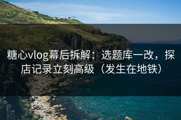 糖心vlog幕后拆解：选题库一改，探店记录立刻高级（发生在地铁）