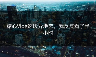 糖心Vlog这段异地恋，我反复看了半小时