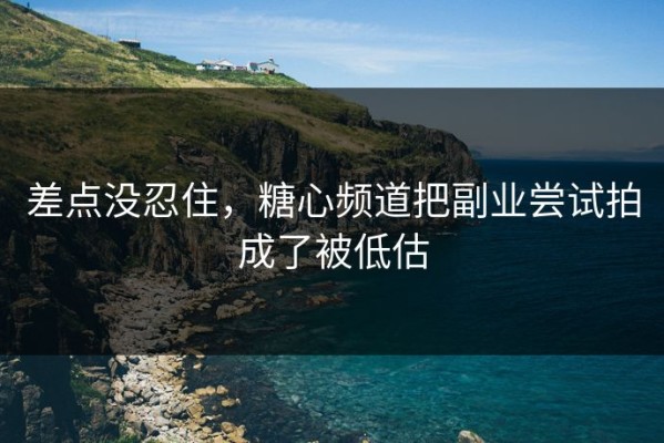 差点没忍住，糖心频道把副业尝试拍成了被低估