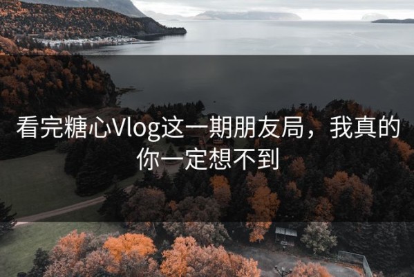 看完糖心Vlog这一期朋友局，我真的你一定想不到