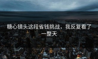 糖心镜头这段省钱挑战，我反复看了一整天