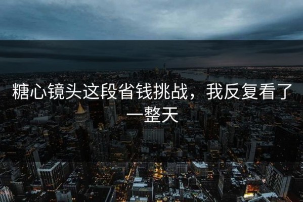 糖心镜头这段省钱挑战，我反复看了一整天