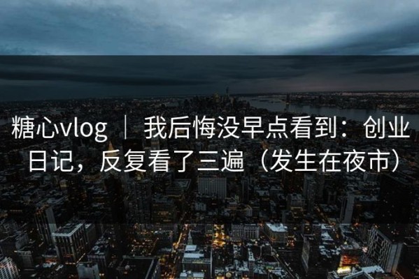 糖心vlog ｜ 我后悔没早点看到：创业日记，反复看了三遍（发生在夜市）