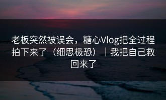 老板突然被误会，糖心Vlog把全过程拍下来了（细思极恐）｜我把自己救回来了