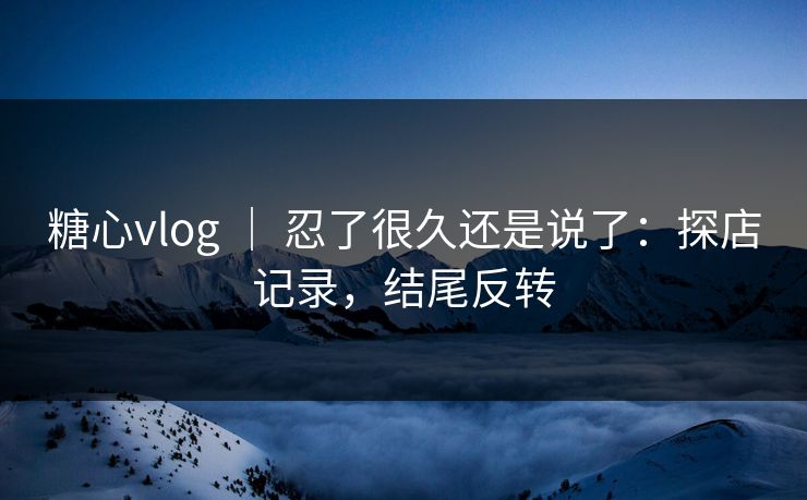 糖心vlog ｜ 忍了很久还是说了：探店记录，结尾反转
