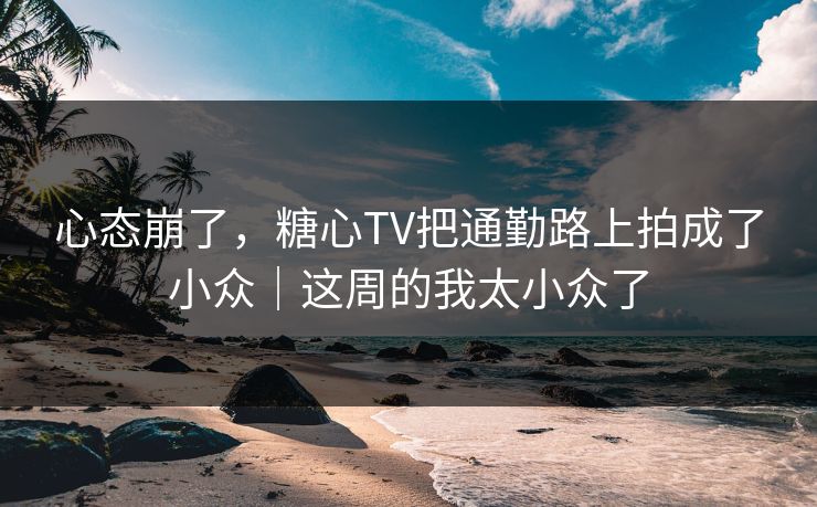 心态崩了，糖心TV把通勤路上拍成了小众｜这周的我太小众了