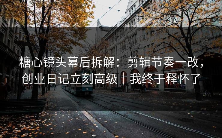 糖心镜头幕后拆解：剪辑节奏一改，创业日记立刻高级｜我终于释怀了