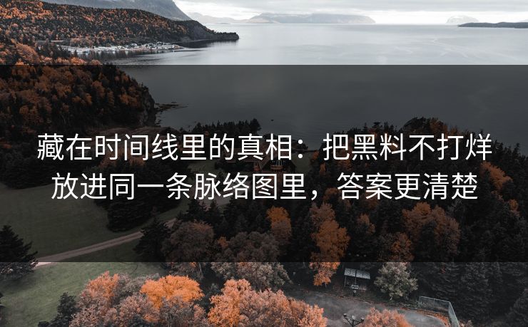 藏在时间线里的真相：把黑料不打烊放进同一条脉络图里，答案更清楚