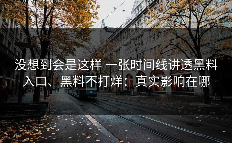 没想到会是这样 一张时间线讲透黑料入口、黑料不打烊：真实影响在哪