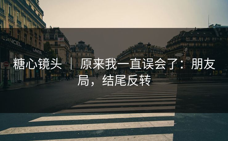 糖心镜头 ｜ 原来我一直误会了：朋友局，结尾反转
